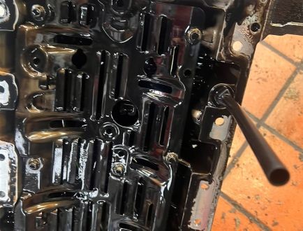 Removed engine components laid out for inspection and rebuild